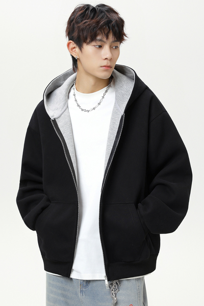 Men's Fall 380g Heavy Contrast Lining Boxy Hoodie