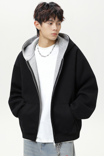 Men's Fall 380g Heavy Contrast Lining Boxy Hoodie