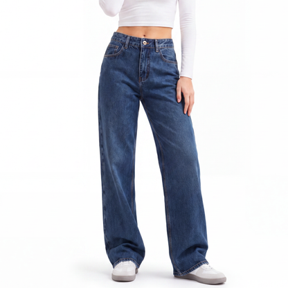 Women's High Waist Straight Leg Jeans
