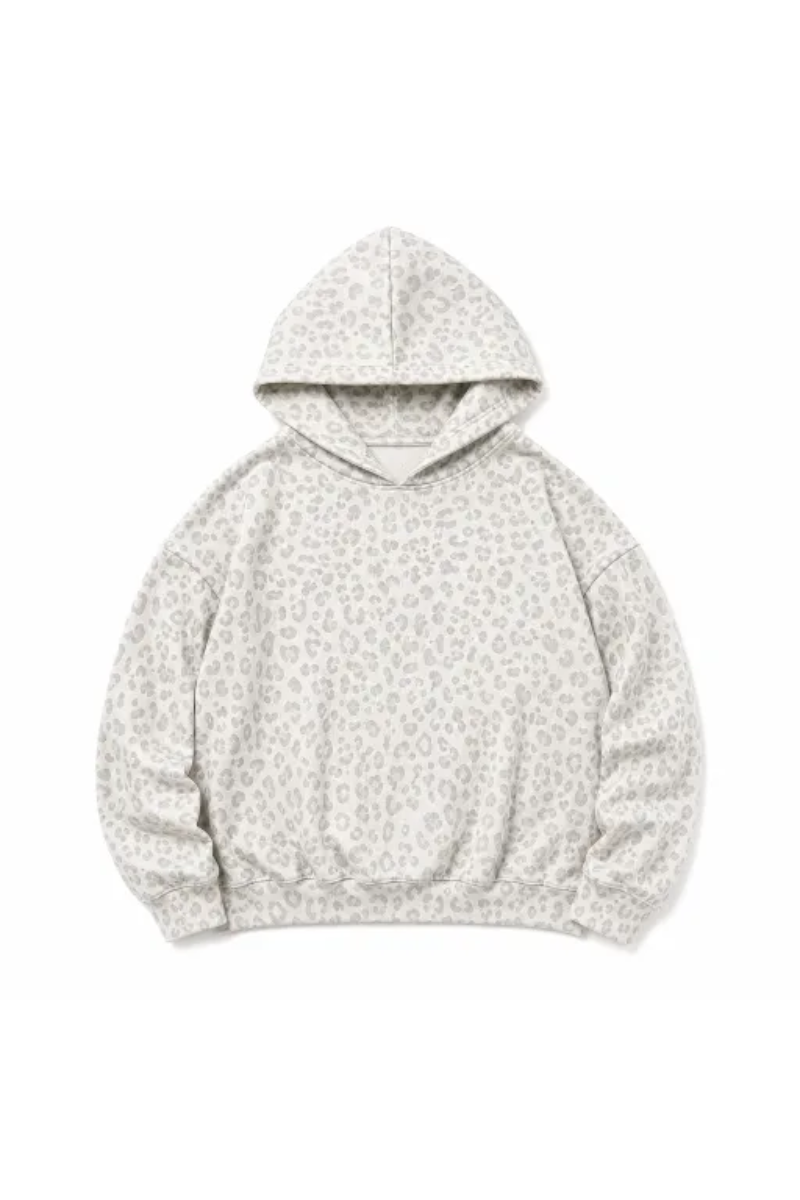 Women Fall Leopard Print Oversized Drop Shoulder Hoodie