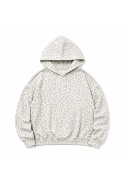 Women Fall Leopard Print Oversized Drop Shoulder Hoodie