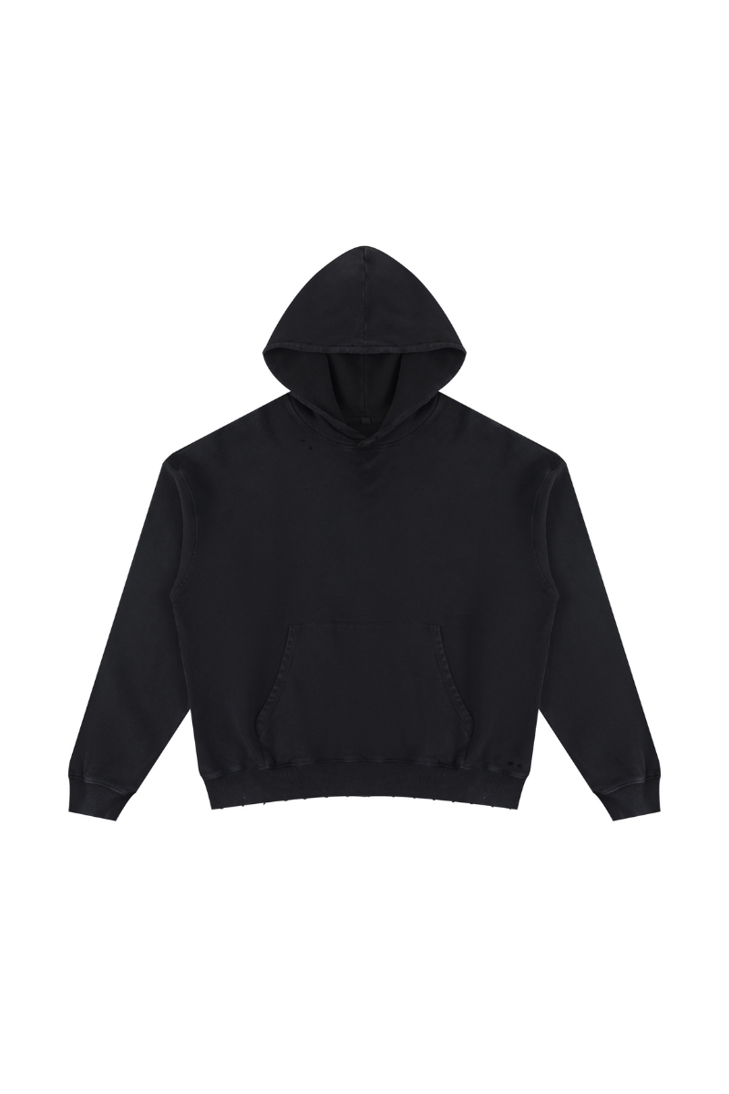 Women Fall Clothing Snow Washed Cropped Heavyweight Hoodie
