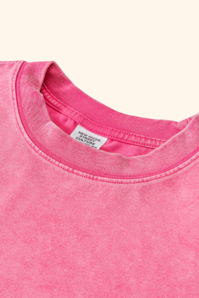 Women's Spring Summer 230g Washed Oversized Cropped Tee