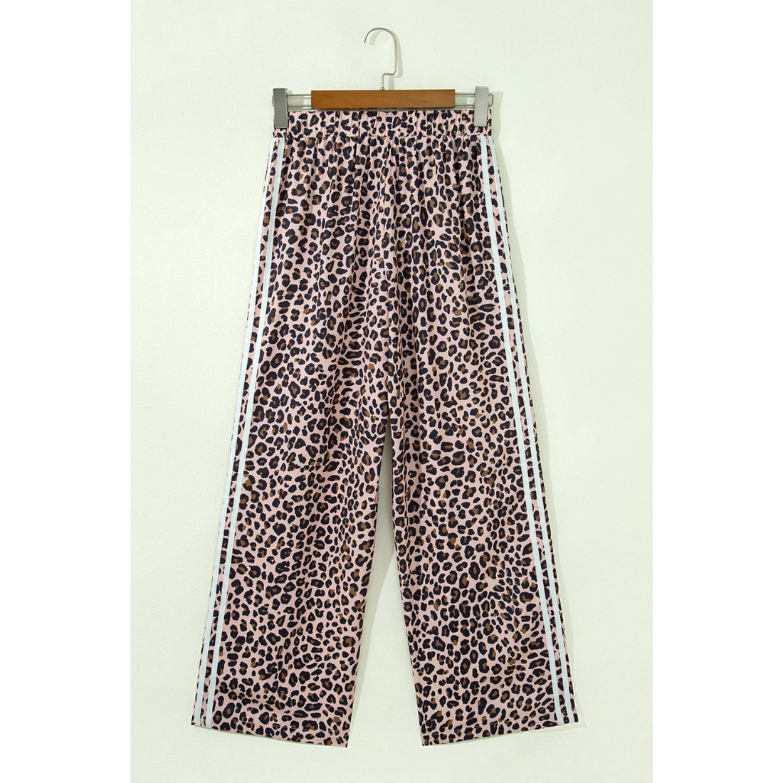 Women Fall Clothing Casual Leopard Stripe Wide Leg Pants
