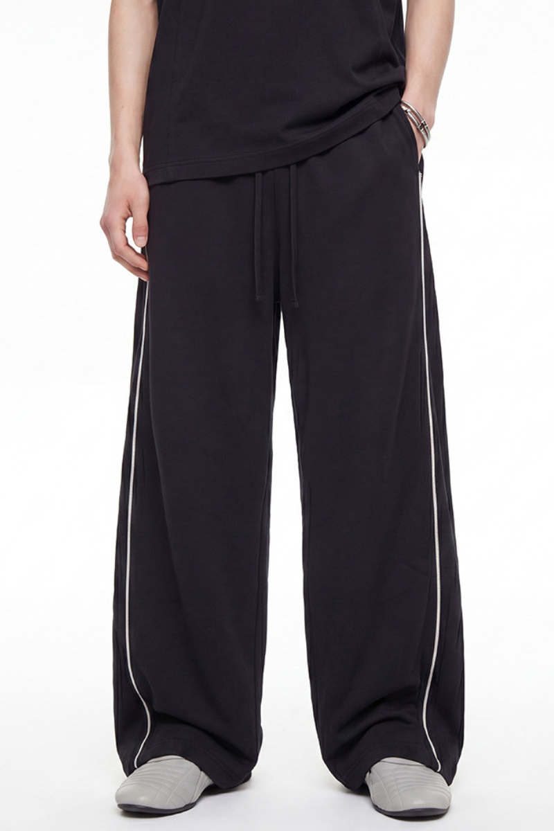 Men's Summer 390g Heavy Curved Colorblock Topstitch Pants