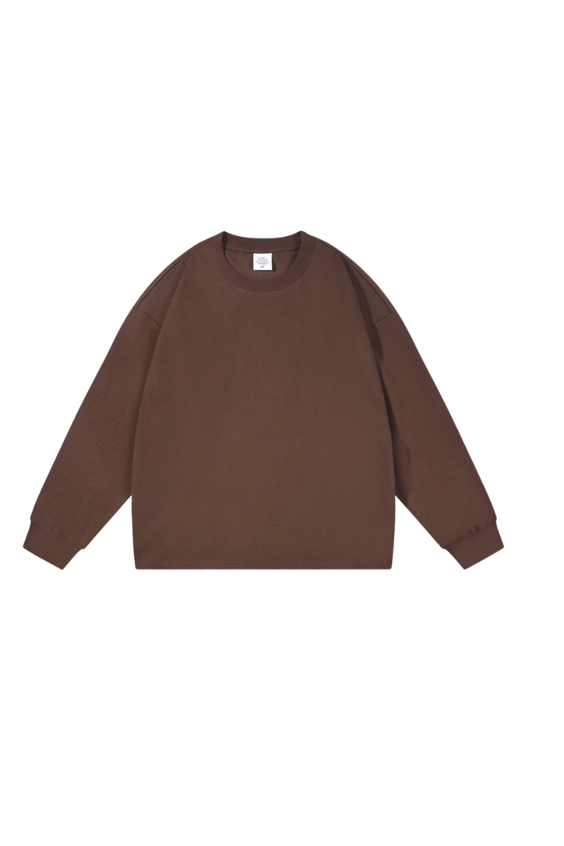 Men's 305g Heavy Cotton Loose Crewneck Long Sleeve Tee