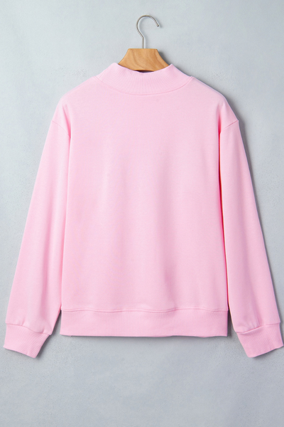 Women's Valentine Letter Print Crew Neck Loose Sweatshirt