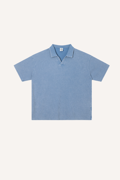 Men's Summer Vintage Washed Waffle Breathable Loose Polo