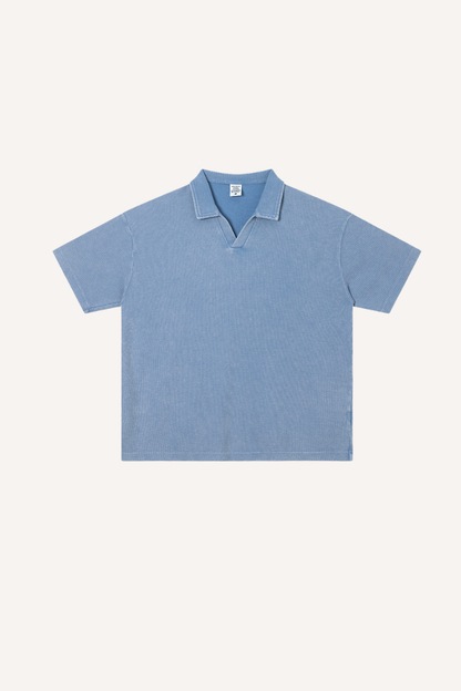 Men's Summer Vintage Washed Waffle Breathable Loose Polo
