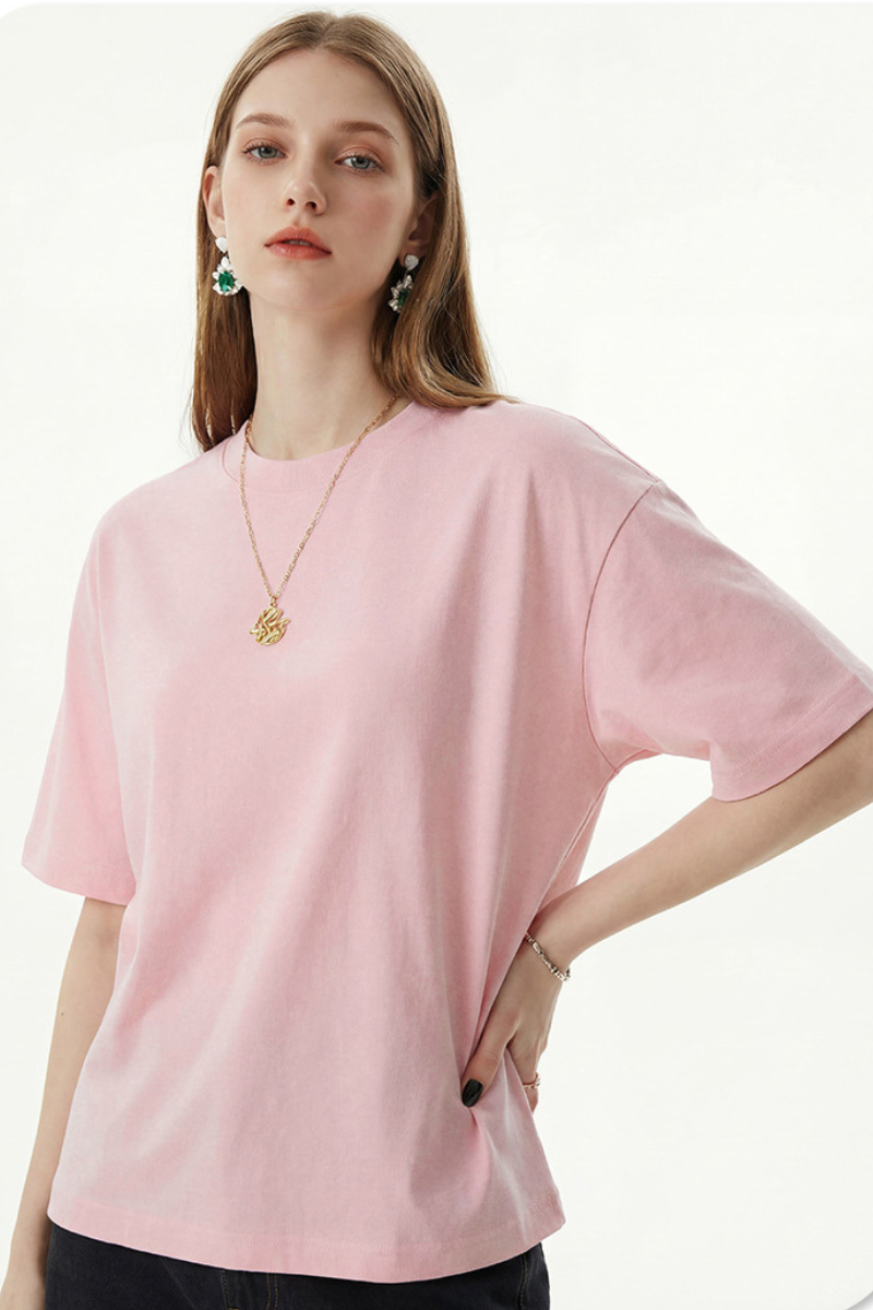 Women's 280g Spring Solid Cotton Boxy Oversized Tee