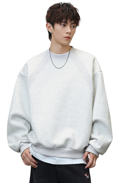Men's Heavy Jersey Boxy Patchwork Retro Sweatshirt