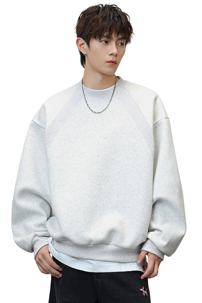 Men's Heavy Jersey Boxy Patchwork Retro Sweatshirt