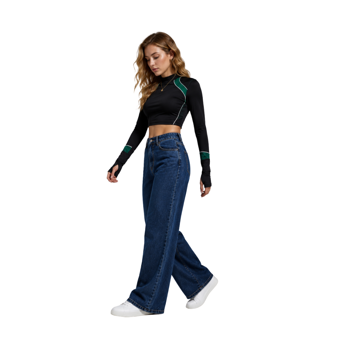 Women's High Waist Heavyweight Wide Leg Jeans