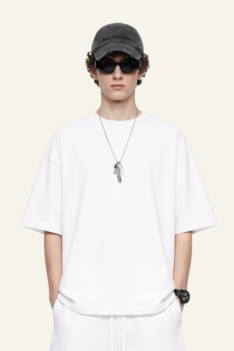 Men's Streetwear Relaxed Solid Color T-shirt