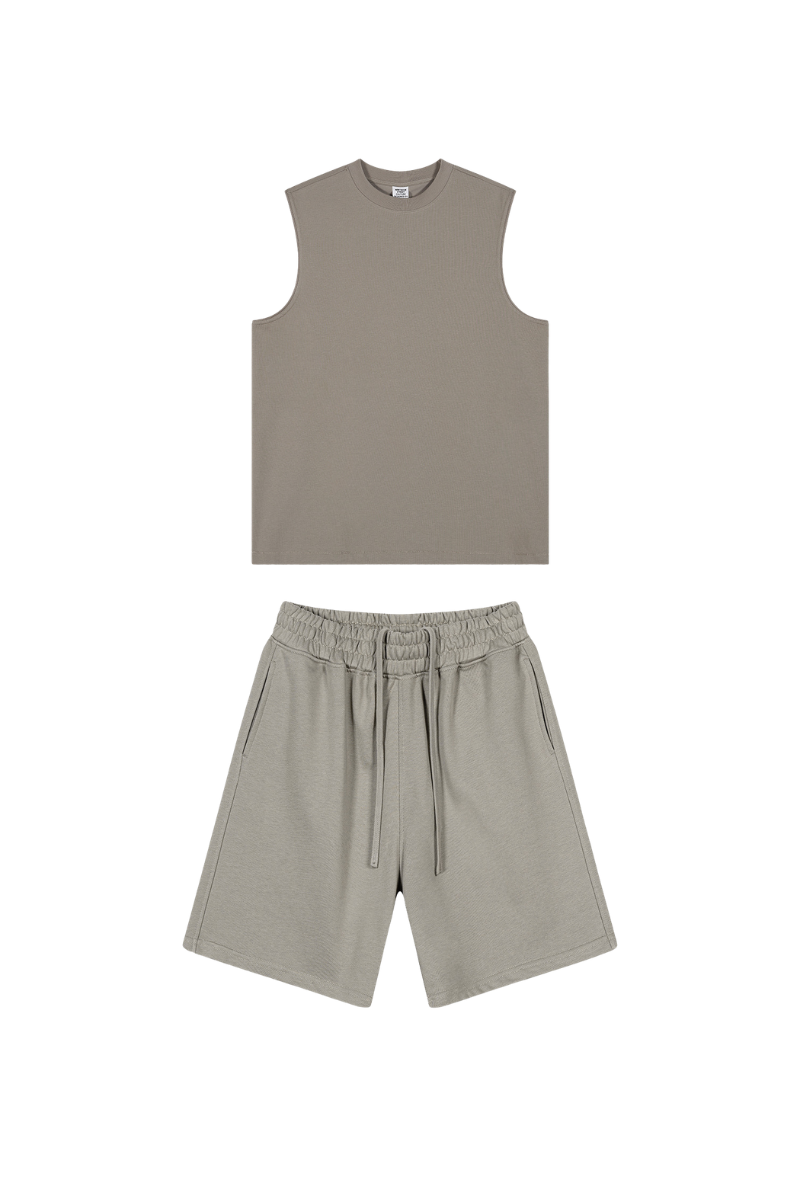 Unisex Summer American Sorona Tank & Loose Shorts Set