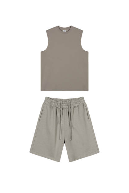 Unisex Summer American Sorona Tank & Loose Shorts Set
