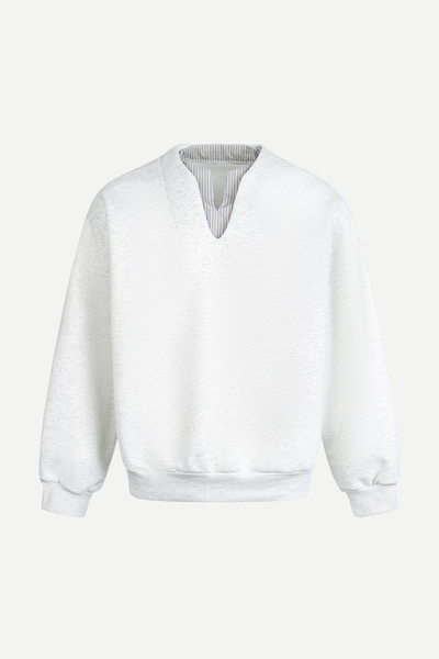 Men's Spring 2026 Mock Layer Henley V-Neck Long Sleeve Sweatshirt