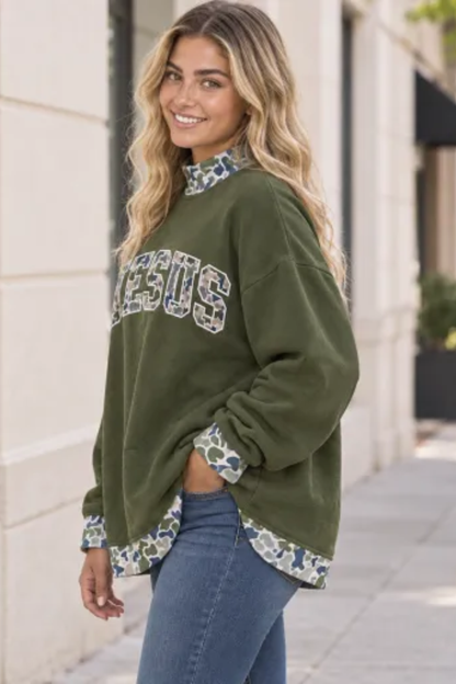 Women Fall Clothing Mallard Contrast Trim Sweatshirt