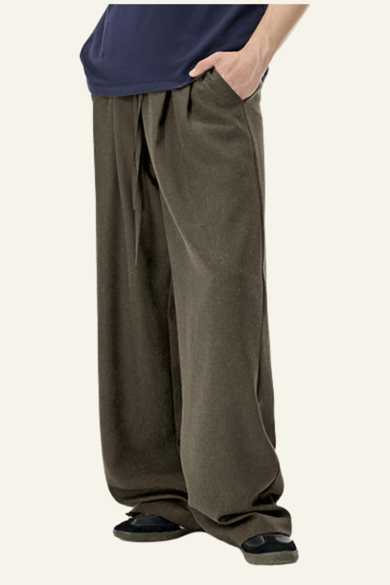 Men's Streetwear Loose-fitting Solid Straight Leg Pants