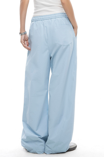 Women's Summer Straight White Parachute Pants