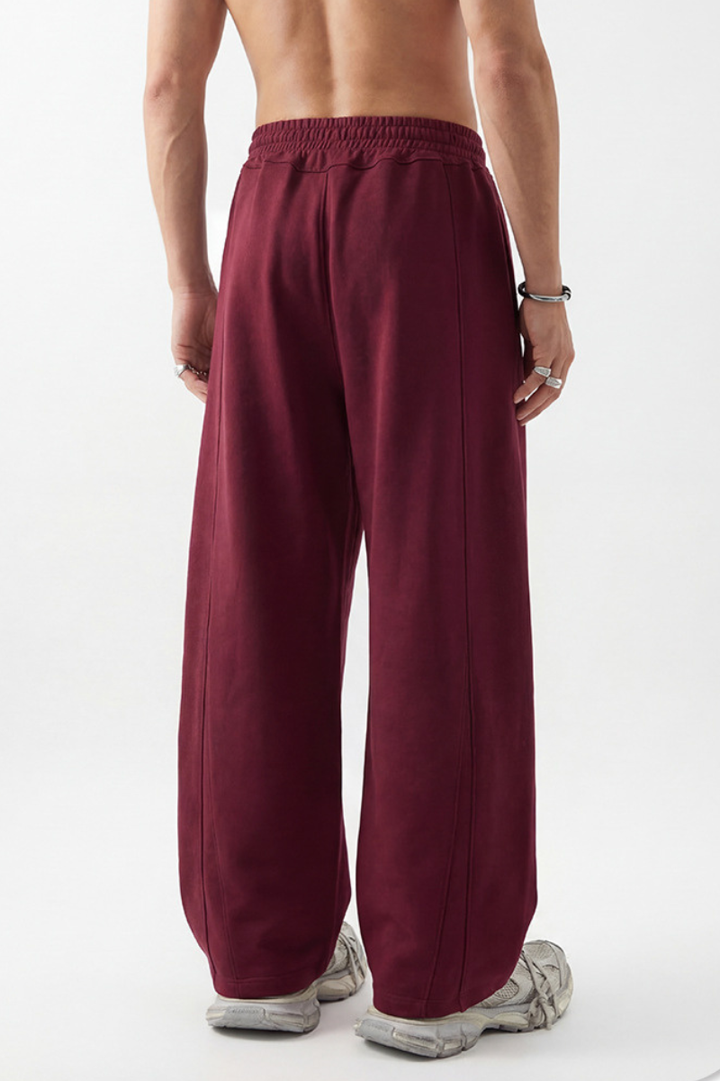 Men's Spring 390g Patchwork Pleated Curved Wide Pants