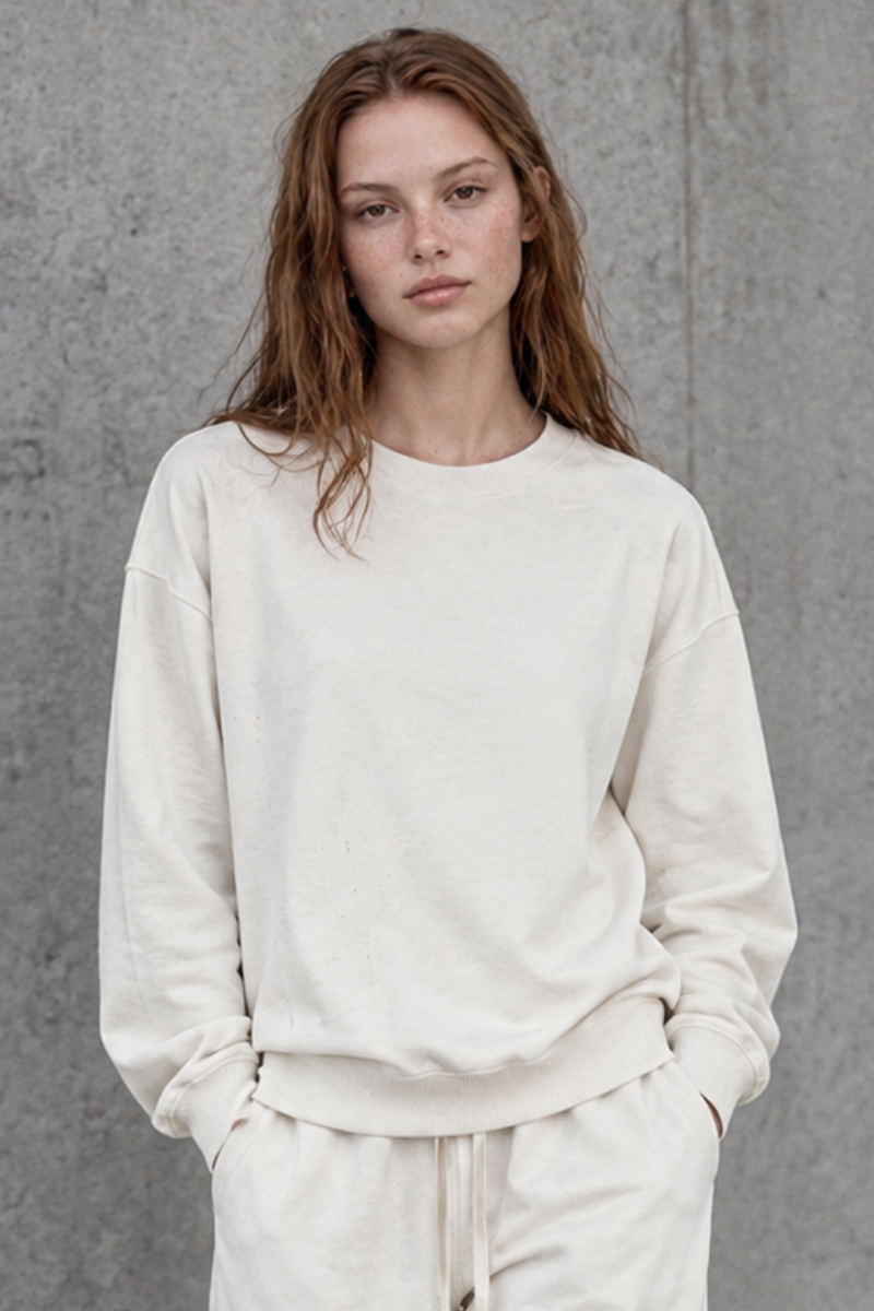 Women Fall Clothing Washed Distressed Oversized Sweatshirt