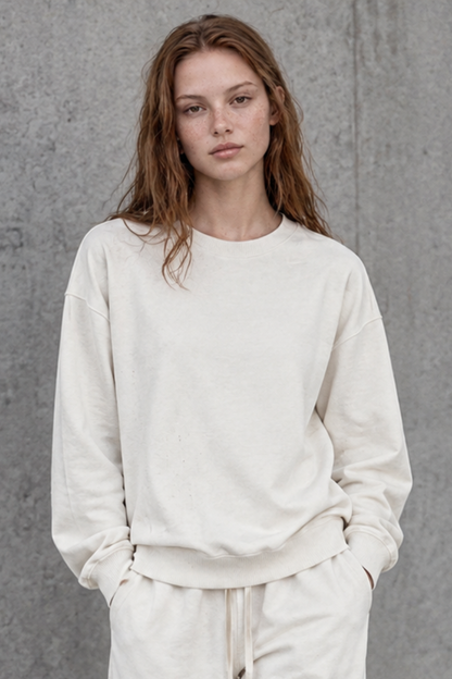 Women Fall Clothing Washed Distressed Oversized Sweatshirt