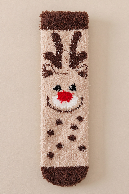 Unisex Winter Christmas Coral Fleece Warm Sleep Mid Socks