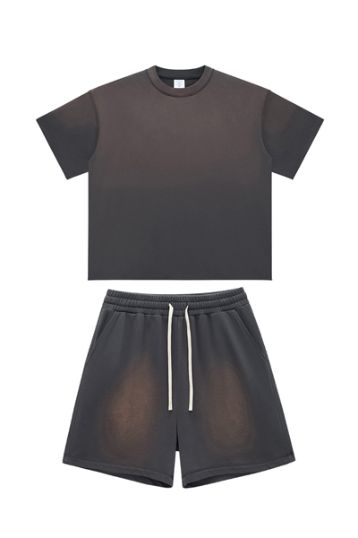 Men's American Washed Spray Bright Tee & Shorts Set