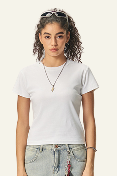 Women's Straight-shouldered spicy short-sleeved T-shirt