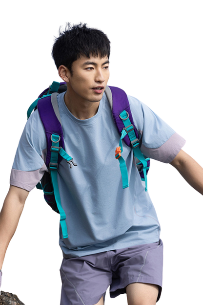 Unisex Summer Mint Colorblock Quick Dry UPF Tee