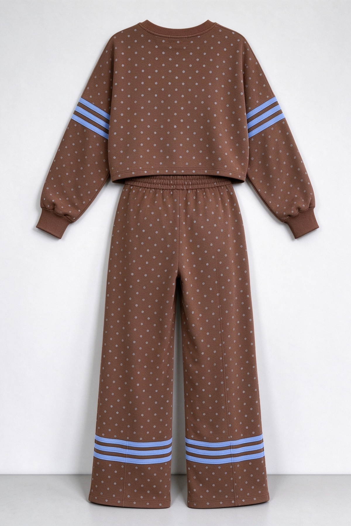 Women's Fall Polka Dot Colorblock Loose 2 Piece Set