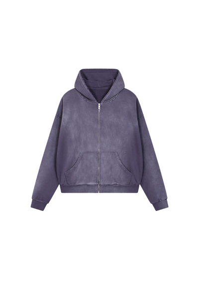 Unisex Fall Acid Wash Distressed Boxy Cropped Hoodie