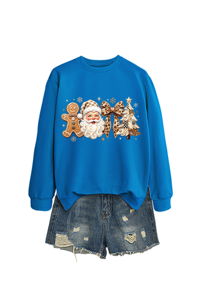 Unisex Fall Clothing Christmas Santa Bow Sweatshirt