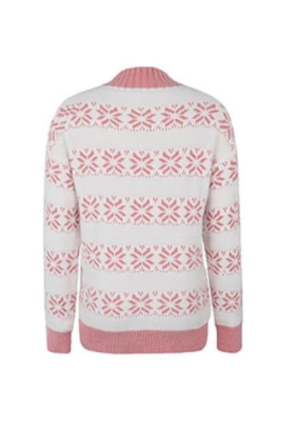 Women's Fall Christmas Snowflake Mock Neck Knit Sweater