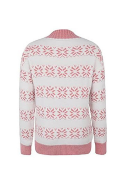 Women's Fall Christmas Snowflake Mock Neck Knit Sweater