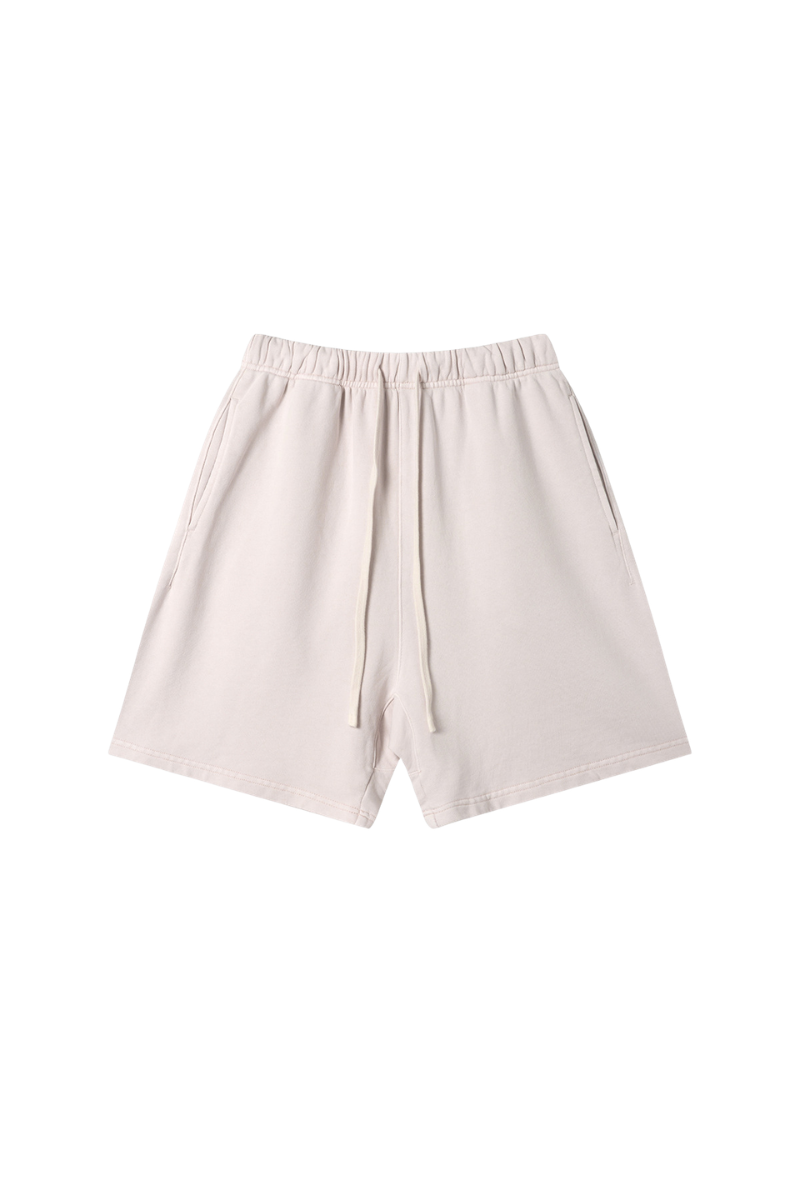 Unisex Spring Summer 360g Cotton Washed Drawstring Shorts