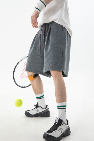 Men's Summer Pleated Drawstring Colorblock Sweat Shorts