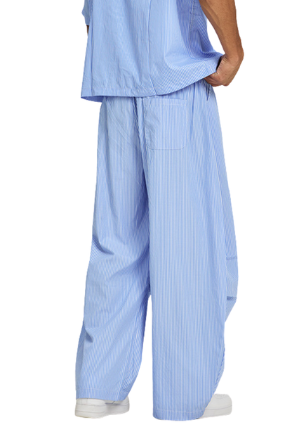 Men's Summer Stripe Loose Curved Drawstring Pants