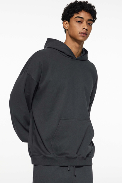 Men's Fall Winter 430g Terry Drawstring Hoodie Set