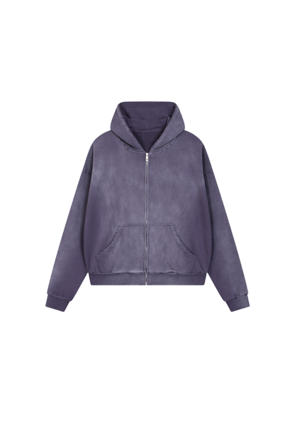 Women Fall Acid Wash Distressed Boxy Cropped Hoodie