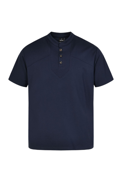 Men's Summer Set-in Henley Waffle Diagonal Stitch Tee