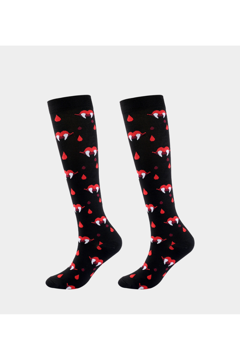 Unisex Fall Halloween Cushioned Knee High Compression Socks