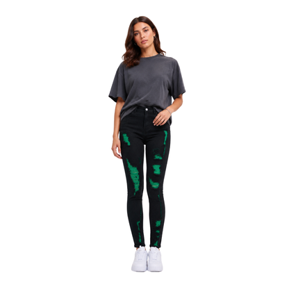 Women's High Waist Ripped Skinny Jeans