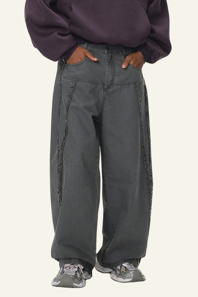 Men's  Cotton Streetwear Distressed-style Vintage Pants