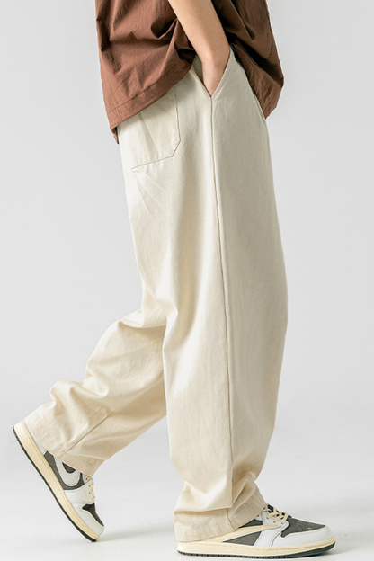 Men's Spring Japan Draped Double Pleated Fleece Pants