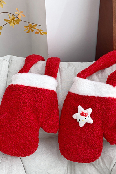 Christmas Vintage Plush Red Crossbody Bag