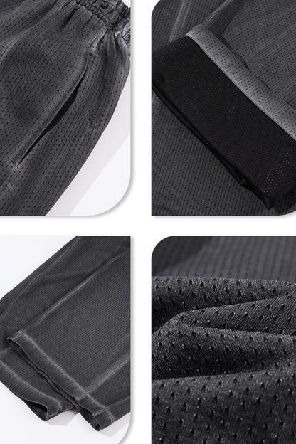 Men's Fall Winter Motorcycle Mesh Stand Collar Washed Jacket