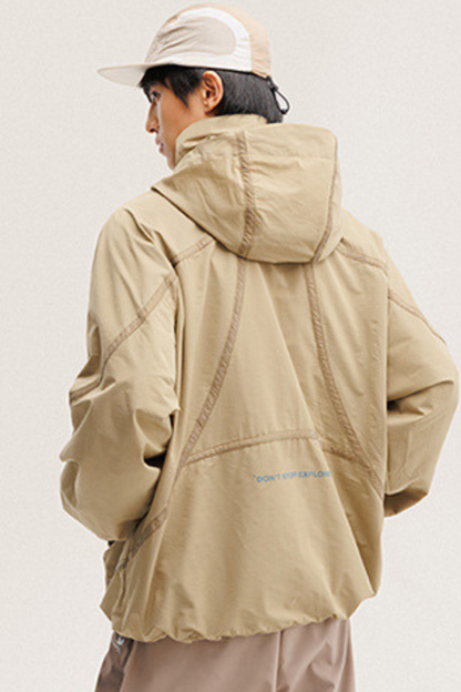 Unisex Mountain Paneled 3D Lightweight Windbreaker Jacket