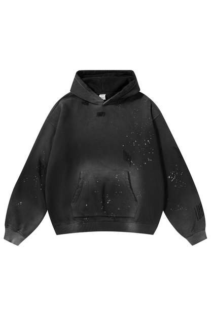Women's Fall Splatter-Wash Distressed Pullover Hoodie